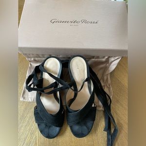 Gianvito Rossi Alia Black Suede Sandals 37